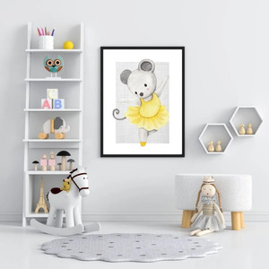 Semi gloss αφίσα Ballerina Mouse 40x60 - κορίτσι, αφίσες, μπαλαρίνα, ζωάκια