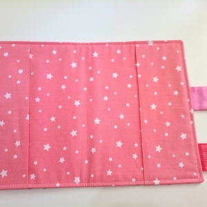 Χειροποίητη βαμβακερη θήκη βιβλιαρίου ροζ μονοκερακια - κορίτσι, θήκες βιβλιαρίου, δώρο γεννεθλίων - 2