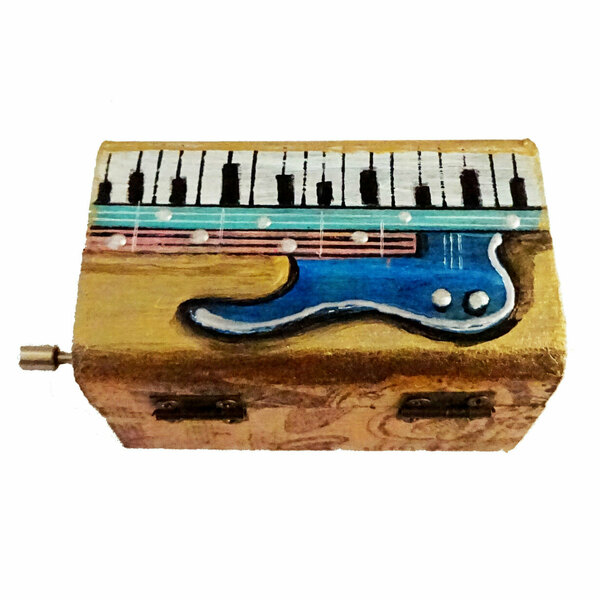 Μουσικό κουτί με μελωδία, ζωγραφισμένο *ΔΙΑΣΤΑΣΕΙΣ 12cm x 7,5cm x 6cm ύψος. - ξύλο, διακοσμητικά - 4
