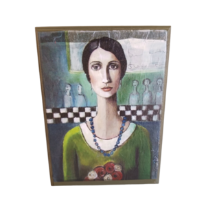 Μικρός διακοσμητικός πίνακας με φιγούρα γυναίκας πράσινος / μικρός / ξύλο / Twice Treasured - ξύλο, πίνακες & κάδρα