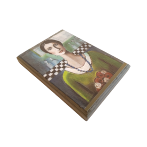 Μικρός διακοσμητικός πίνακας με φιγούρα γυναίκας πράσινος / μικρός / ξύλο / Twice Treasured - ξύλο, πίνακες & κάδρα - 2