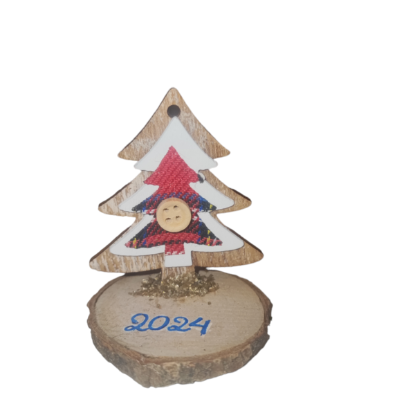Χριστουγεννιάτικο διακοσμητικό σε κορμό "Δέντρο" - ξύλο, διακοσμητικά, χριστούγεννα, δέντρο