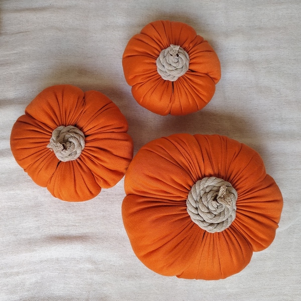 Orange Decor Pumpkins - ύφασμα, διακοσμητικά