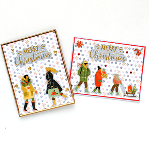 Χριστουγεννιάτικη ευχετήρια κάρτα σε vintage στυλ, "Merry Christmas" - χαρτί, scrapbooking, ευχετήριες κάρτες - 4