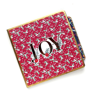 Χριστουγεννιάτικό τετράγωνο μίνι scrapbooking άλμπουμ "Joy" - χαρτί, άλμπουμ, για φωτογραφίες, χριστουγεννιάτικα δώρα, scrapbooking