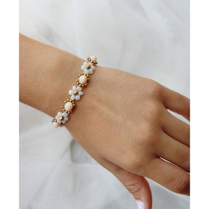 Romantic Pink bracelet| Ρομαντικό λουλουδένιο βραχιόλι με dusty pink κρύσταλλα, αιματίτη & γυάλινες χάντρες - κρύσταλλα, χάντρες, ατσάλι, χεριού, αυξομειούμενα - 2