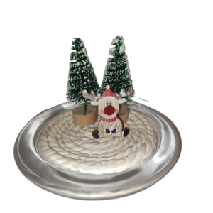 Χριστουγεννιάτικη διακοσμητική τουρτιερίτσα 12 cm "Τάρανδος" - γυαλί, διακοσμητικά, δέντρο - 4