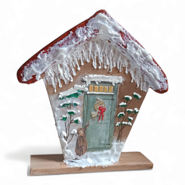 Χριστουγεννιάτικο σπιτάκι από mdf, με τη τέχνη του decoupage - ξύλο, σπίτι, διακοσμητικά