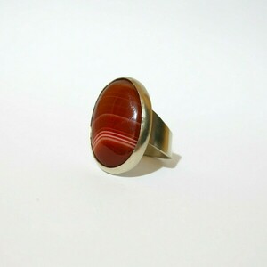 Δαχτυλίδι με κόκκινο αχάτη - ημιπολύτιμες πέτρες, αλπακάς, μεγάλα, αυξομειούμενα - 5