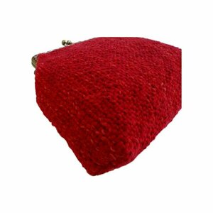 Υφαντή τσάντα κόκκινη με μεταλλικό πλαίσιο - νήμα, clutch, υφαντά, χειρός, βραδινές - 3