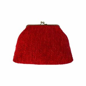 Υφαντή τσάντα κόκκινη με μεταλλικό πλαίσιο - νήμα, clutch, υφαντά, χειρός, βραδινές - 5