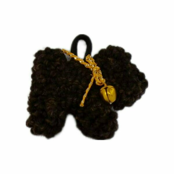 Κεντητή κλειδοθήκη σκυλάκι καφέ σκούρο - χειροποίητα, υφαντά, βαμβακερό νήμα, ζωάκια - 5