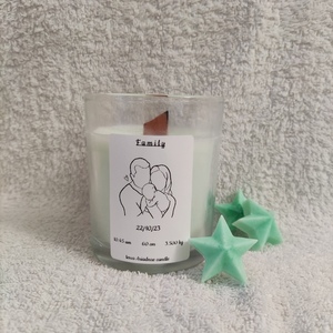 Κερί ενθύμιο για νέους γονείς - αρωματικά κεριά, δώρο γέννησης, διακοσμητικό παιδικού δωματίου, ενθύμια γέννησης - 3