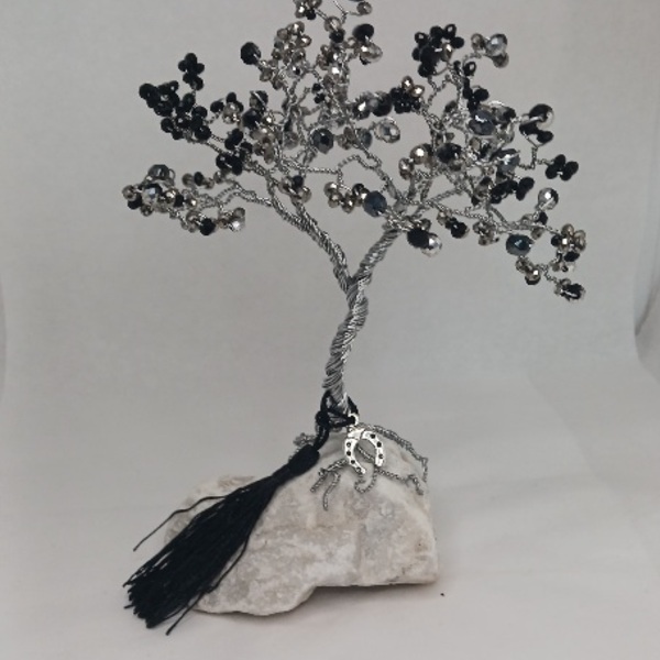 Silver tree - ύφασμα, γυαλί, πέτρα, μέταλλο, διακοσμητικά