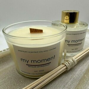 Scented soy wax candle Sensual sandalwood Αρωματικό κερί σόγιας με ξύλινο φυτίλι και γυάλινο ποτήρι ασφαλείας 160 gr - αρωματικά κεριά - 3