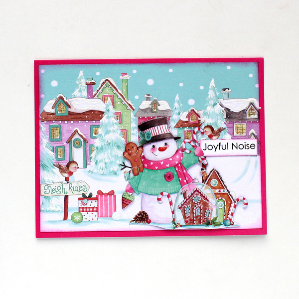 Χριστουγεννιάτικη ευχετήρια κάρτα "Joyful Noise" - χαρτί, scrapbooking, ευχετήριες κάρτες