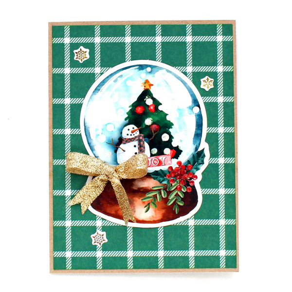 Χριστουγεννιάτικη ευχετήρια κάρτα "Joy" - χαρτί, scrapbooking, ευχετήριες κάρτες - 2