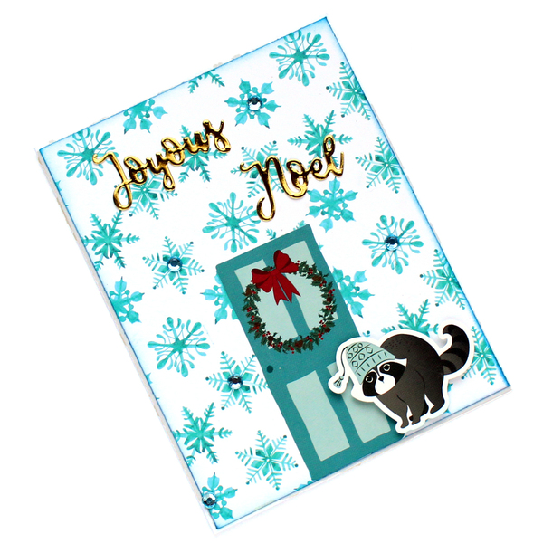 Χριστουγεννιάτικη ευχετήρια κάρτα "Joyous Noel" - χαρτί, scrapbooking, ευχετήριες κάρτες