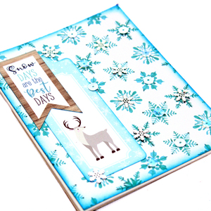 Χριστουγεννιάτικη ευχετήρια κάρτα "Snow days are the best days" - χαρτί, scrapbooking, ευχετήριες κάρτες - 3