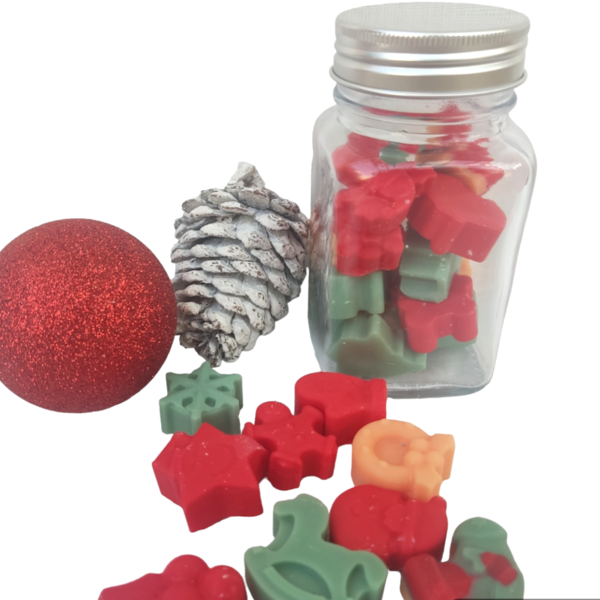 Χριστουγεννιάτικα wax melts από φυτικό κερί - αρωματικά κεριά, χριστουγεννιάτικα δώρα, κερί σόγιας - 2