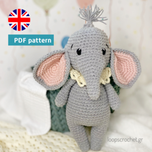 Pattern amigurumi elephant in English πατρόν πλεκτό κουκλάκι ελεφαντάκι - λούτρινα, amigurumi, DIY