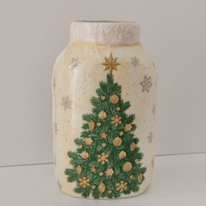 Χριστουγεννιάτικο γυάλινο βάζο - γυαλί, διακοσμητικά, δέντρο