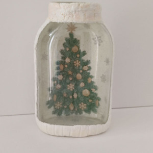 Χριστουγεννιάτικο γυάλινο βάζο - γυαλί, διακοσμητικά, δέντρο - 2