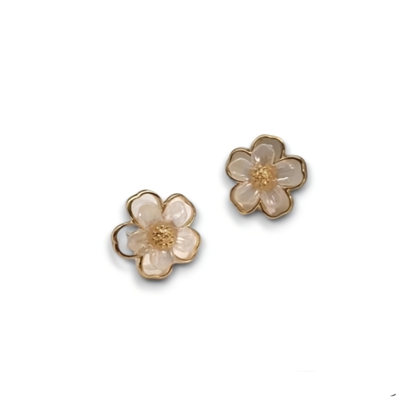 Crystal flower earrings σκουλαρίκια λουλούδι σε χρυσό - ορείχαλκος, ασήμι 925, boho, πέρλες, νυφικά