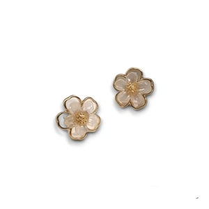 Crystal flower earrings σκουλαρίκια λουλούδι σε χρυσό - ορείχαλκος, ασήμι 925, boho, πέρλες, νυφικά - 2