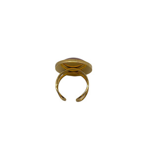 Δαχτυλίδι ατσάλινο με υγρό γυαλί "Gingerbread Man" - 20mm - γυαλί, ατσάλι, κοσμήματα, αυξομειούμενα - 3