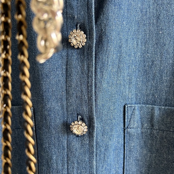 Τζιν πουκάμισο με κουμπί στρας - βαμβάκι - 3
