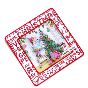 Χριστουγεννιάτικη 3d ευχετήρια τετράγωνη κάρτα "Let's sing" - χαρτί, scrapbooking, ευχετήριες κάρτες - 2
