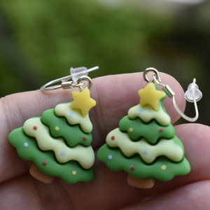 Χριστουγεννιάτικα σκουλαρίκια δεντράκι - μικρά, ατσάλι, κρεμαστά, χριστουγεννιάτικα δώρα - 2