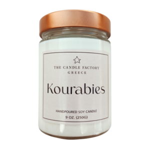 The Candle Factory Kourabies Χειροποίητο Κερί Σόγιας 250ml. - αρωματικά κεριά, κερί σόγιας, soy candles, vegan κεριά