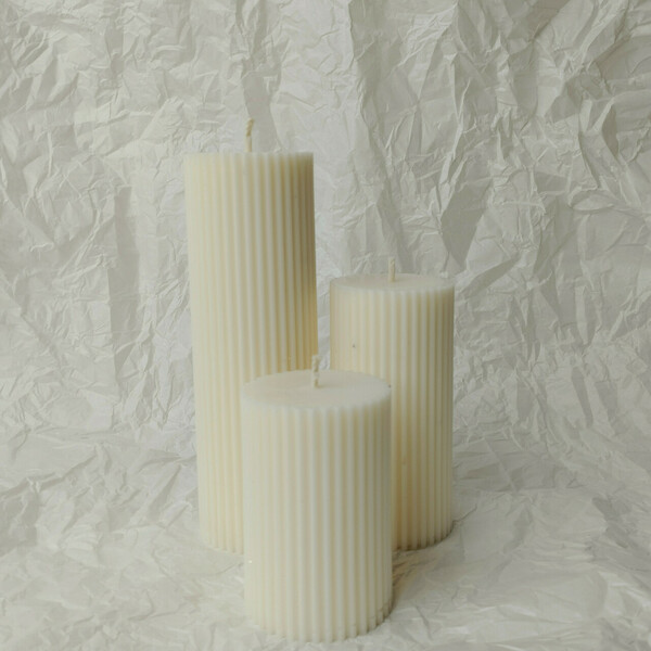 Pillar candles - Διακοσμητικό φυτικό κερί κολώνα (3τμχ) φυσικό χρώμα - αρωματικά κεριά, διακοσμητικά, κεριά, στολισμός τραπεζιού