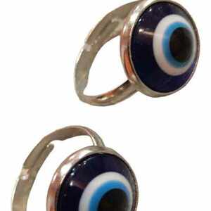Δαχτυλίδι μάτι μπλέ - ασήμι, αυξομειούμενα
