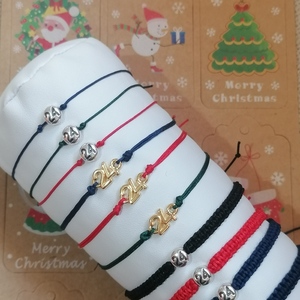 Minimal unisex γούρι με επιχρυσωμενο 24 σε πολλά χρώματα - επιχρυσωμένα, κορδόνια, χριστουγεννιάτικα δώρα, γούρια, οικονομικα γουρια - 4