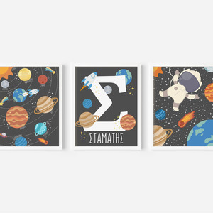 εκπαιδευτική αφίσα για το παιδικο δωματιο, Διαστημική αφίσα Επιμορφωτικό Πλανήτες στα Ελληνικά ποστερ, Ηλιακό σύστημα, Αστροναύτης, Γαλαξίας - κορίτσι, αγόρι, αφίσες, διάστημα, προσωποποιημένα