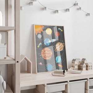 εκπαιδευτική αφίσα για το παιδικο δωματιο, Διαστημική αφίσα Επιμορφωτικό Πλανήτες στα Ελληνικά ποστερ, Ηλιακό σύστημα, Αστροναύτης, Γαλαξίας - κορίτσι, αγόρι, αφίσες, διάστημα, προσωποποιημένα - 5