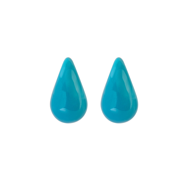 Σκουλαρίκια Ατσάλι Φούσκα "Blue Bubble" - καρφωτά, ατσάλι, μεγάλα, καρφάκι - 2