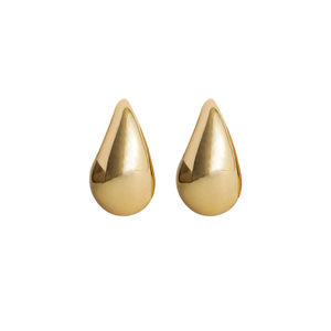 Σκουλαρίκια Ατσάλι Φούσκα "Gold Bubble" - επιχρυσωμένα, καρφωτά, ατσάλι, μεγάλα, καρφάκι - 2