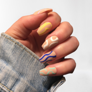 Press-On Tips Νυχιών - Press On Nails - Abstract Lines 10 τμχ 0031 - μακιγιάζ και νύχια