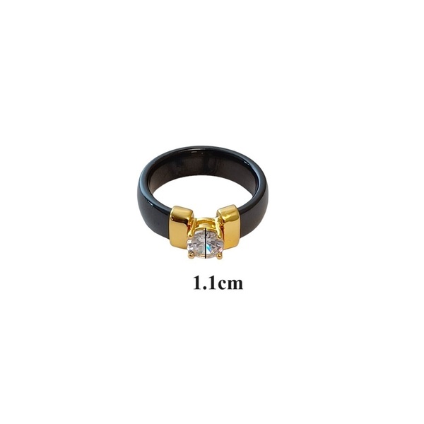 Κεραμικό δαχτυλίδι με ζιρκόνιο. - ημιπολύτιμες πέτρες, chevalier, επιχρυσωμένα, boho, σταθερά - 3