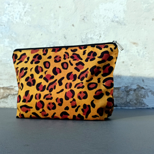 Νεσεσέρ Υφασμάτινο Animal Print Πορτοκαλί 25x17x4 - ύφασμα, καλλυντικών, ταξιδίου - 3