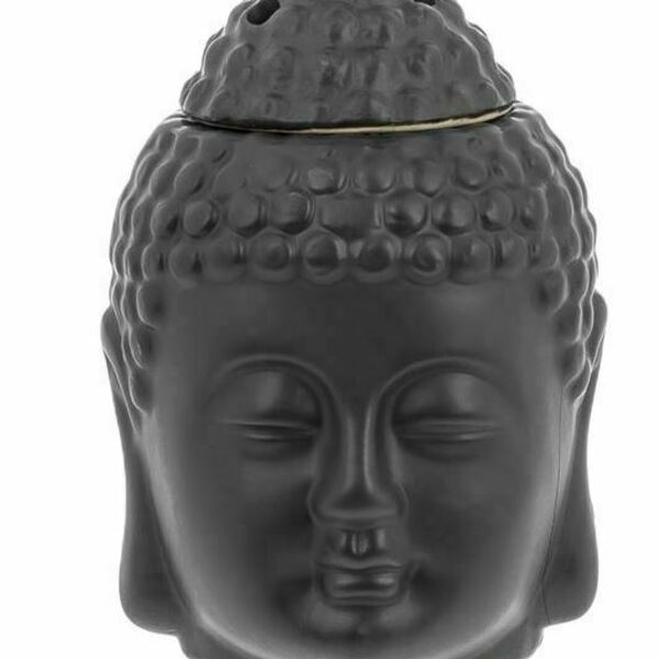 Κεραμικός αρωματιστής Βούδας με Καπάκι Μαύρο - αρωματικά χώρου