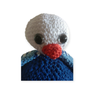 Χειροποίητο πλεκτό παιδικό κουκλάκι πιγκουίνος μπλε λευκό -AMI78 - λούτρινα - 3