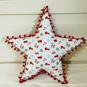 Χριστουγεννιάτικο μαξιλάρι αστέρι - ύφασμα, αστέρι, λευκά είδη, γιαγιά