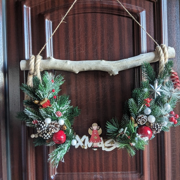 Κρεμαστό Χριστουγεννιάτικο out door - ξύλο, στεφάνια, διακοσμητικά, δέντρο