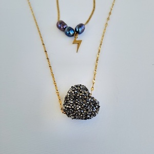 Candy heart necklace - αλυσίδες, καρδιά, μακριά, ατσάλι