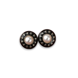 Vintage asymmetrical earings/Σκουλαρίκια vintage σε χρώμα μαύρο με άσπρο - ασήμι, ορείχαλκος, καρφωτά, boho, νυφικά - 2